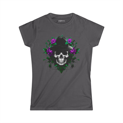 Ethno, Damen T-Shirt - Skull with Flower