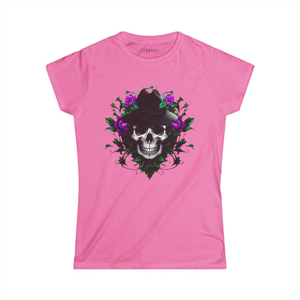 Ethno, Damen T-Shirt - Skull with Flower