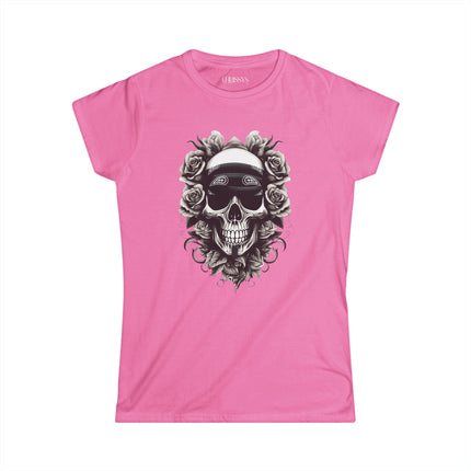 Ethno, Damen T-Shirt - Skull with Flowers