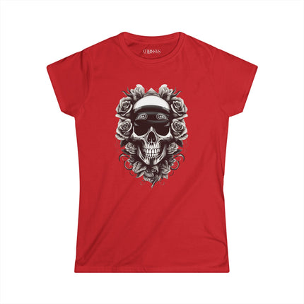 Ethno, Damen T-Shirt - Skull with Flowers