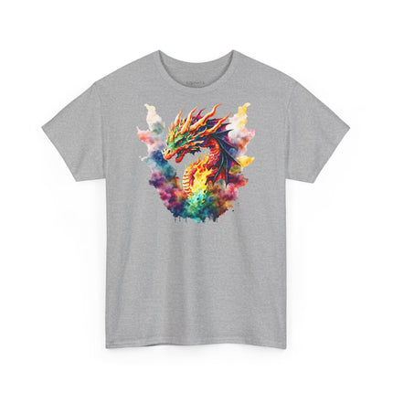 Unisex T-Shirt mit farbenprächtigem Drachen – Für Fantasy-Fans mit Stil