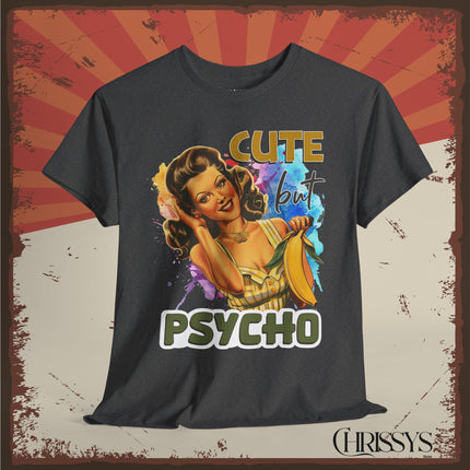 Retro, Baumwolle, Damen  T-Shirt - Cute but Psycho