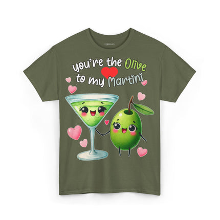 Schwere Baumwolle, Unisex T-Shirt -Olive und Martini