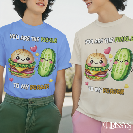 Schwere Baumwolle, Unisex T-Shirt - Pickle to my Burger