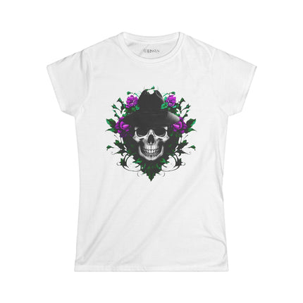 Ethno, Damen T-Shirt - Skull with Flower