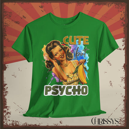 Retro, Baumwolle, Damen  T-Shirt - Cute but Psycho