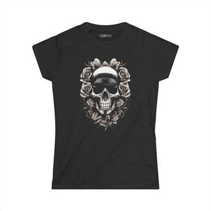 Ethno, Damen T-Shirt - Skull with Flowers