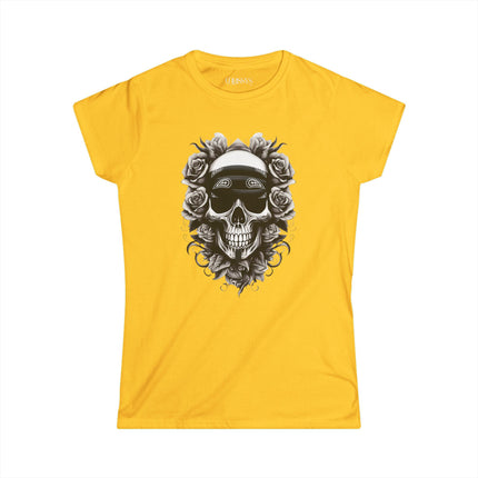 Ethno, Damen T-Shirt - Skull with Flowers