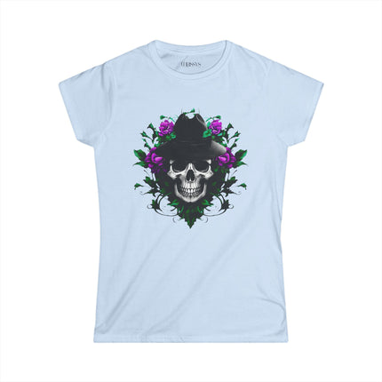 Ethno, Damen T-Shirt - Skull with Flower