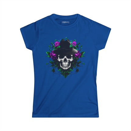 Ethno, Damen T-Shirt - Skull with Flower