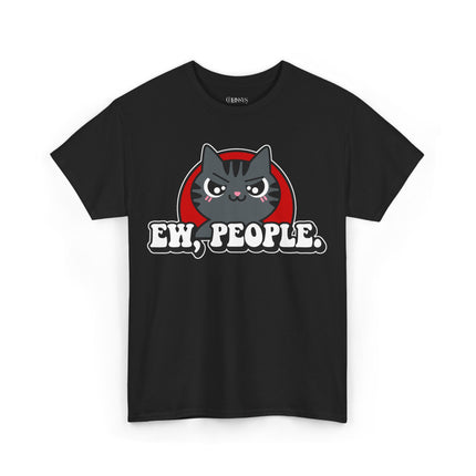 Black Edition, Schwere Baumwolle, Unisex T-Shirt – „Ew, People“ | Sarkastisches Statement-Shirt