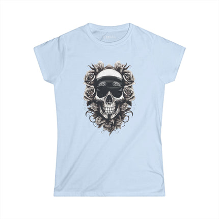 Ethno, Damen T-Shirt - Skull with Flowers