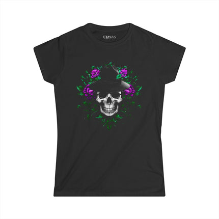 Ethno, Damen T-Shirt - Skull with Flower