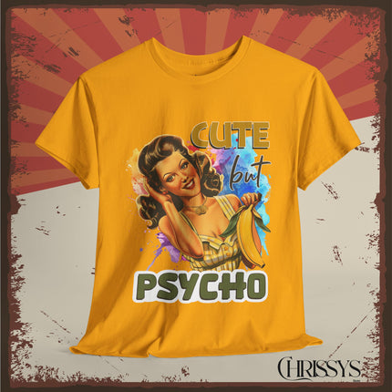 Retro, Baumwolle, Damen  T-Shirt - Cute but Psycho