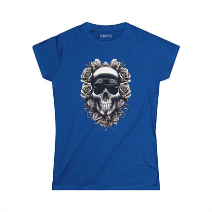 Ethno, Damen T-Shirt - Skull with Flowers