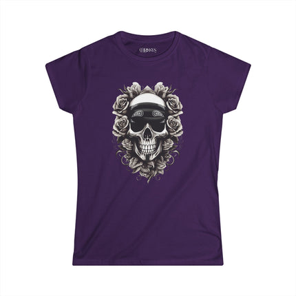 Ethno, Damen T-Shirt - Skull with Flowers