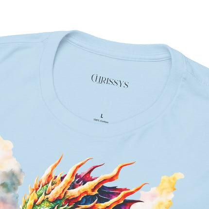 Unisex T-Shirt mit farbenprächtigem Drachen – Für Fantasy-Fans mit Stil