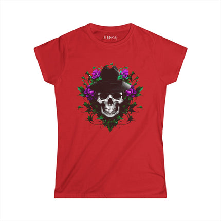 Ethno, Damen T-Shirt - Skull with Flower